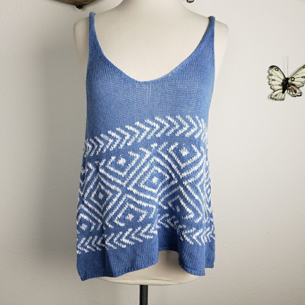 Hollister blue knit sweater tank top